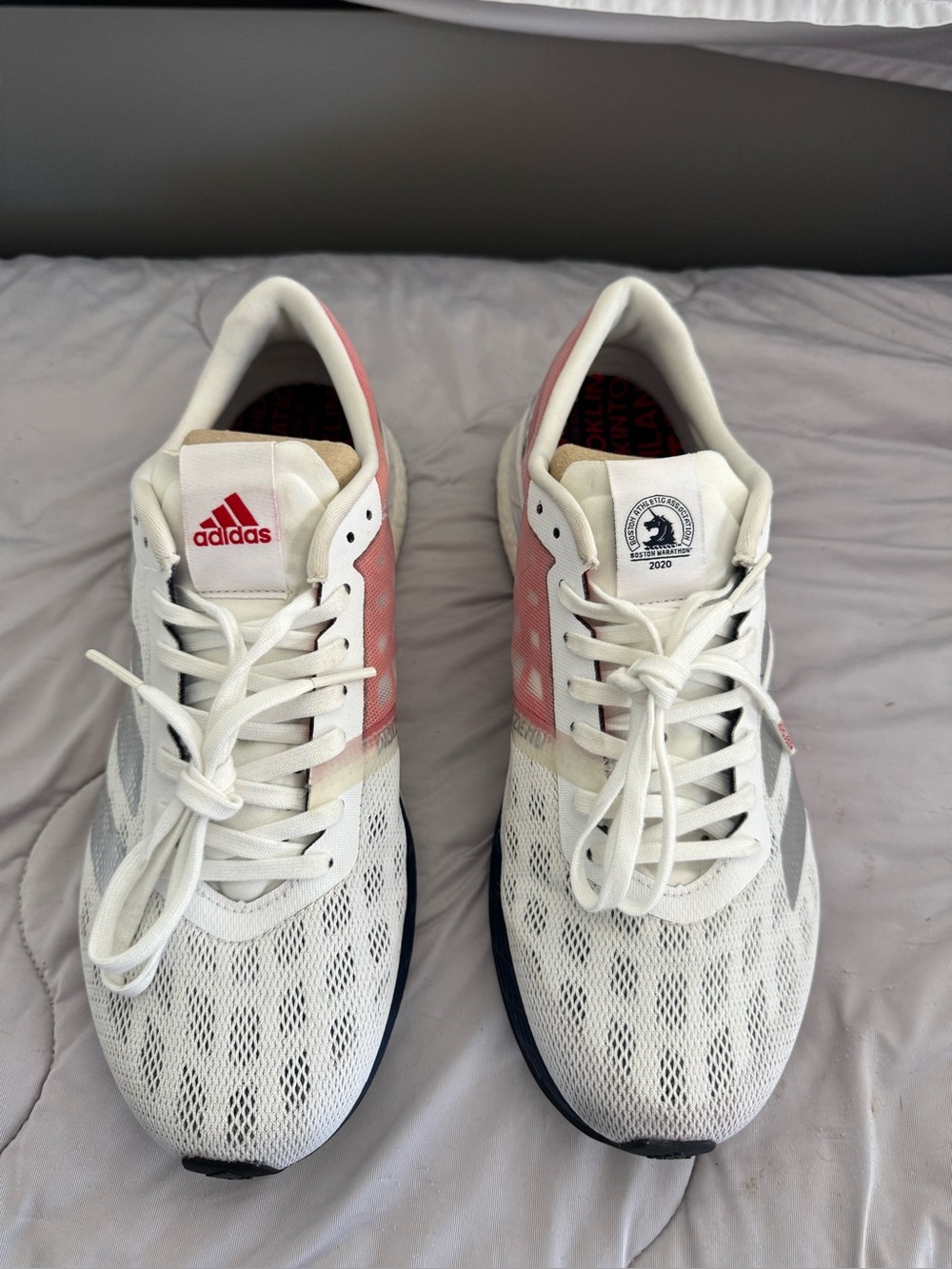 Adidas Women’s White and Red Athletic Running Shoes